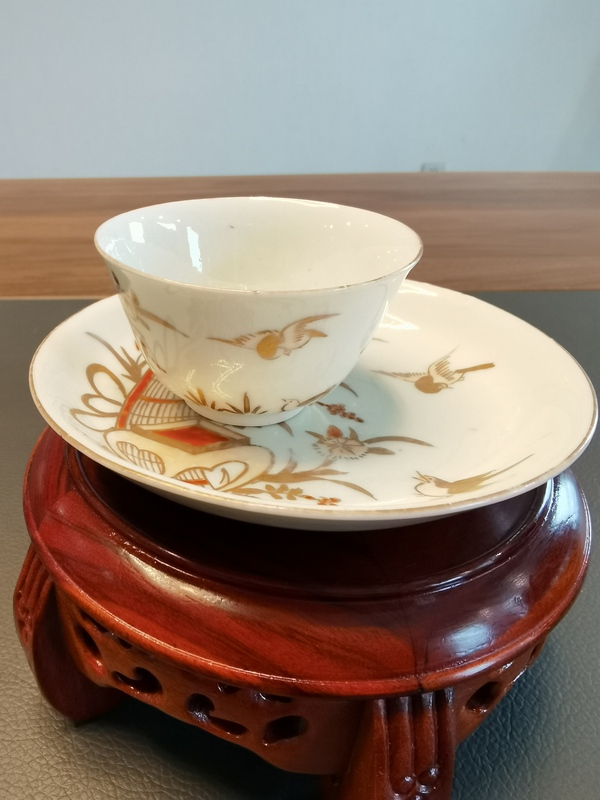 古玩陶瓷花鳥紋杯盤拍賣,當前價格450元