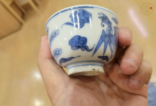 古玩陶瓷青花鸞鳳和鳴紋杯真品鑒賞圖