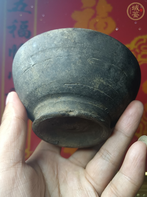 古玩陶瓷黑陶茶盞真品鑒賞圖