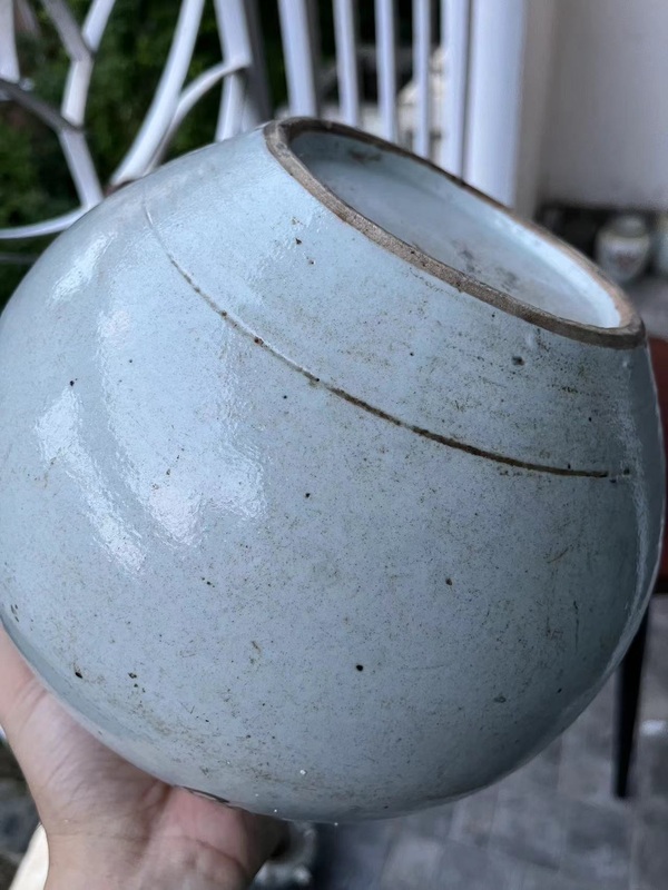 古玩陶瓷民國花鳥紋西瓜罐拍賣,當前價格299元