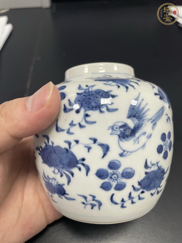 古玩陶瓷青花花鳥紋茶葉罐真品鑒賞圖