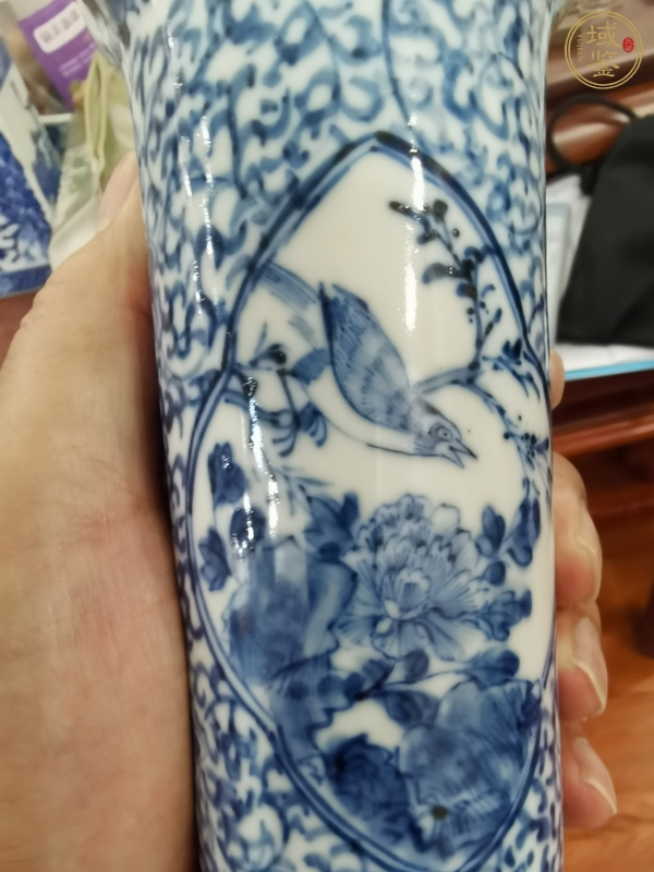 古玩陶瓷青花花觚真品鑒賞圖