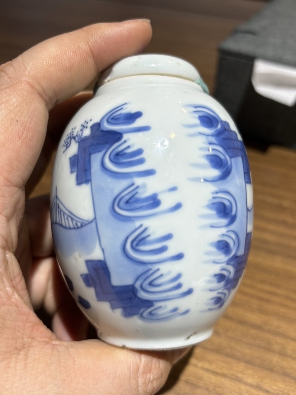 古玩陶瓷清康熙青花仕女對弈圖蓮子罐拍賣,當前價格18000元