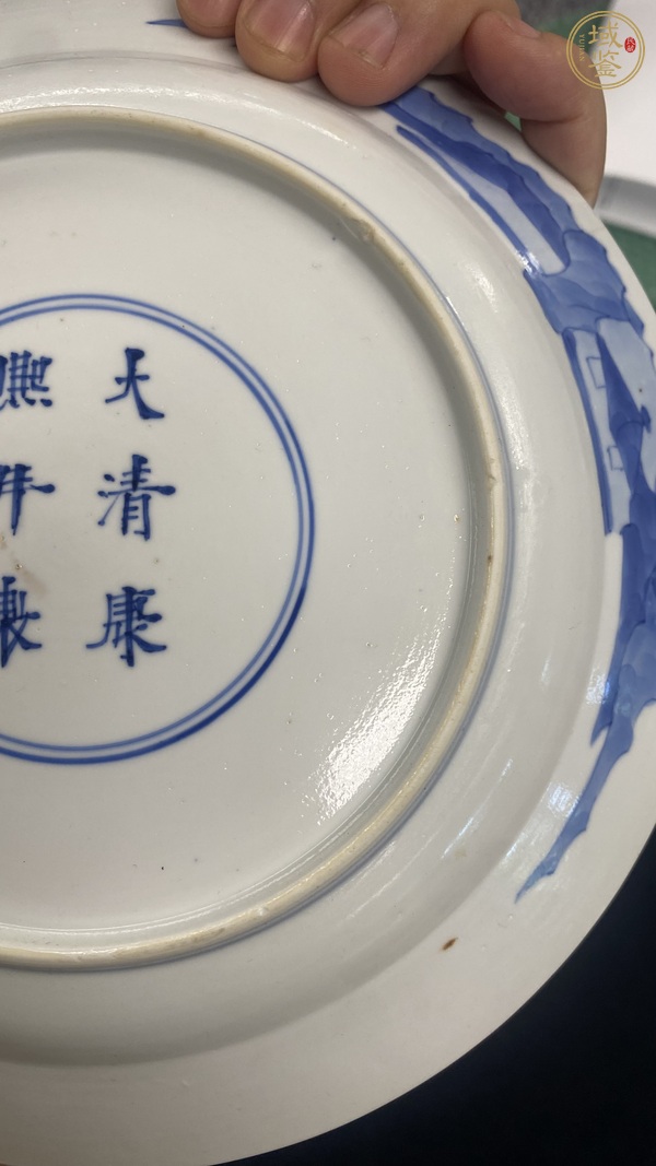 古玩陶瓷青花二喬圖折沿盤真品鑒賞圖