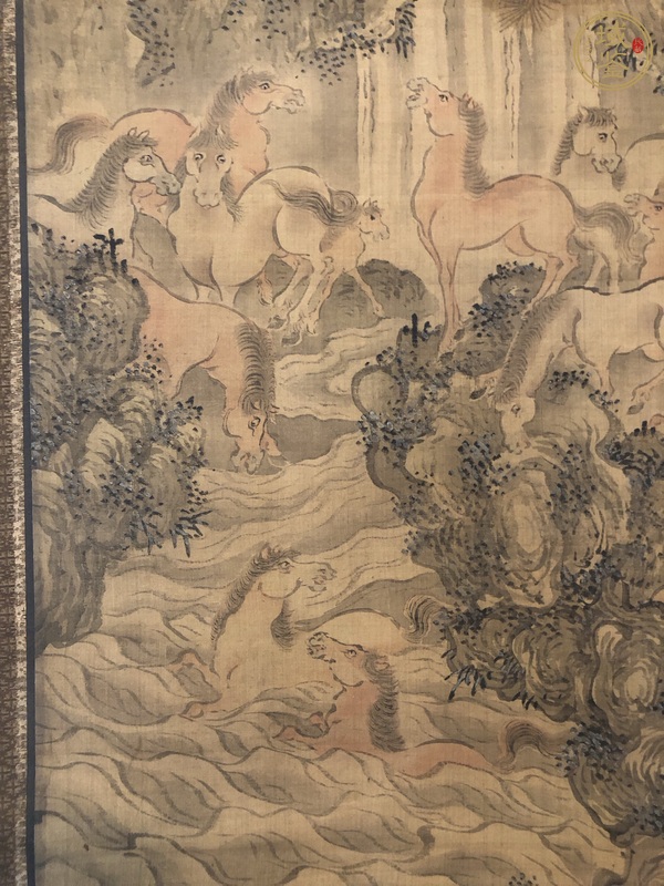 古玩字畫(huà)群馬觀泉真品鑒賞圖