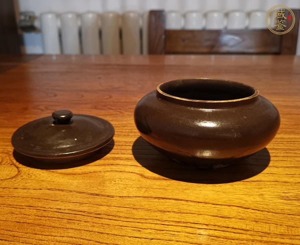 古玩陶瓷褐釉茶入  真品鑒賞圖