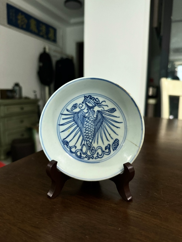 古玩陶瓷鳳紋盤拍賣,當前價格688元