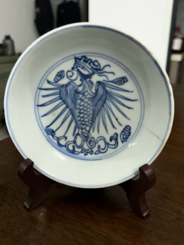古玩陶瓷鳳紋盤拍賣,當前價格688元