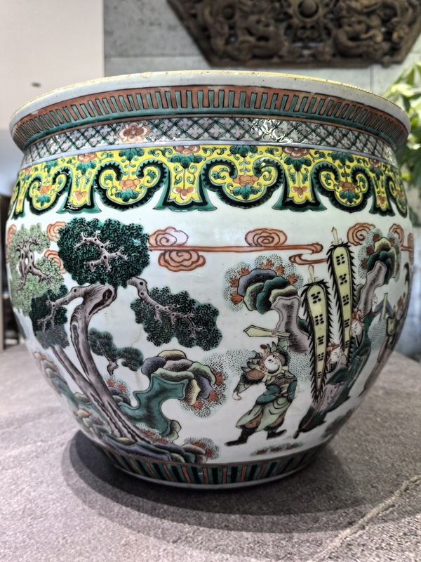 古玩陶瓷五彩人物故事紋畫缸拍賣,當前價格38888元