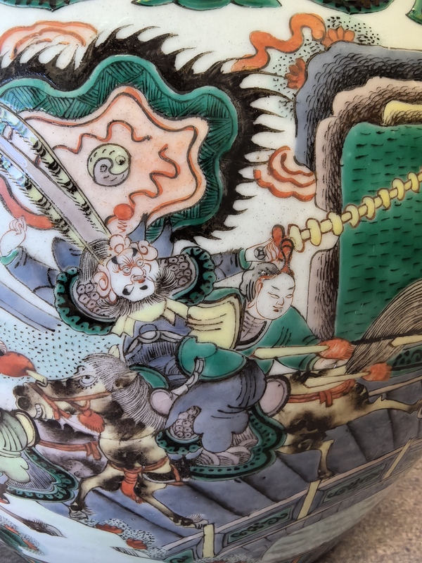 古玩陶瓷五彩人物故事紋畫缸拍賣,當前價格38888元