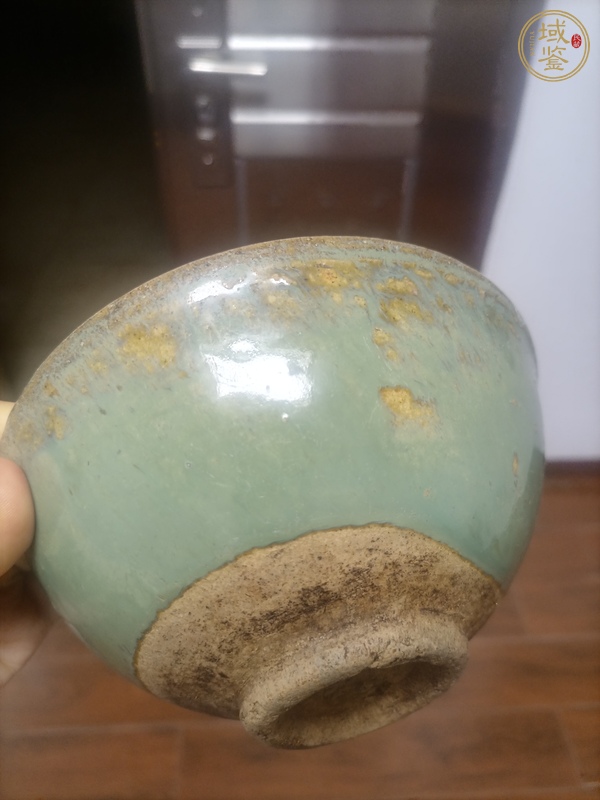 古玩陶瓷華寧窯綠釉茶碗真品鑒賞圖