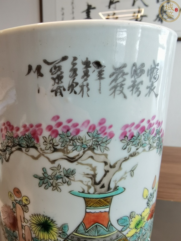 古玩陶瓷段永生大師粉彩博古圖帽筒拍賣，當(dāng)前價(jià)格2800元