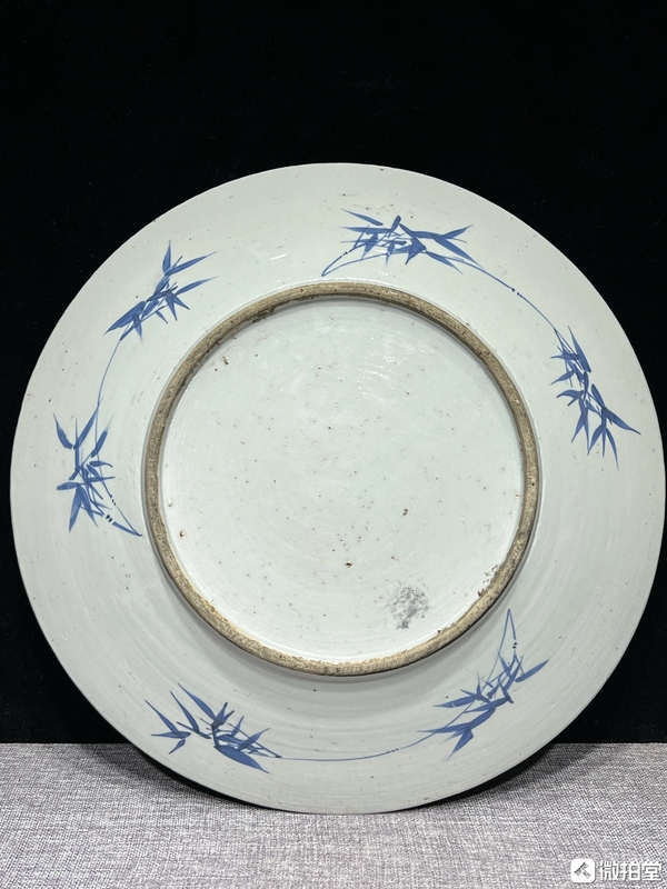 古玩陶瓷清晚·青花蝶戀花紋大盤拍賣,當前價格5800元