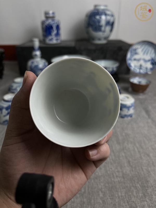 古玩陶瓷青花竹林七賢圖仰鐘杯真品鑒賞圖