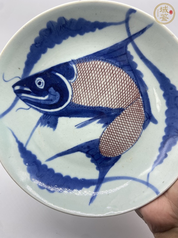 古玩陶瓷魚藻紋盤真品鑒賞圖