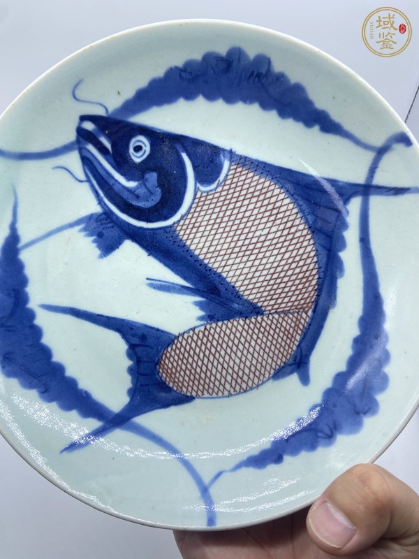 古玩陶瓷魚藻紋盤真品鑒賞圖