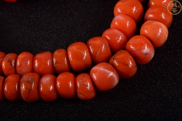 古玩玉器天然保山南紅柿子紅珠串拍賣(mài),當(dāng)前價(jià)格1800元