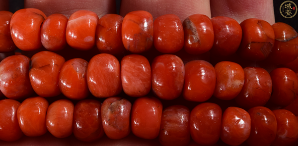 古玩玉器天然保山南紅柿子紅珠串拍賣(mài),當(dāng)前價(jià)格1800元