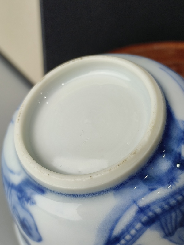 古玩陶瓷（精品品茗杯）清康熙·青花西廂記張生跳墻紋-品茗杯拍賣，當前價格654元