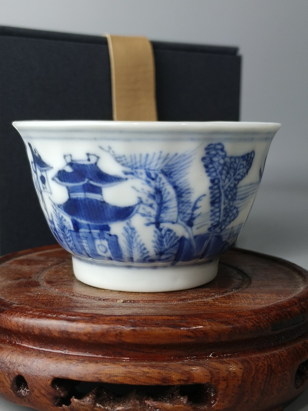 古玩陶瓷清康熙·青花通景山水亭臺樓閣紋-品茗杯拍賣，當(dāng)前價格998元