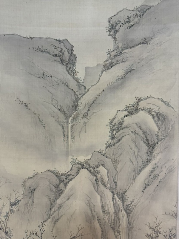 古玩字畫觀瀑圖拍賣,當前價格388元