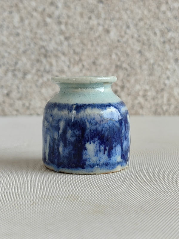 古玩陶瓷清代道光青花水盂拍賣,當前價格550元