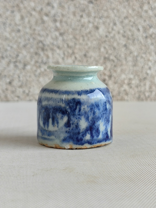 古玩陶瓷清代道光青花水盂拍賣,當前價格550元