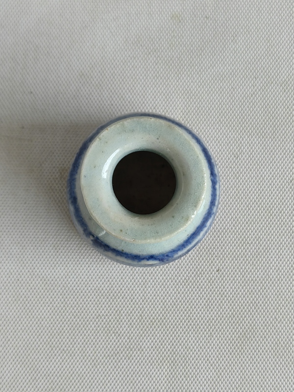 古玩陶瓷清代道光青花水盂拍賣,當前價格550元