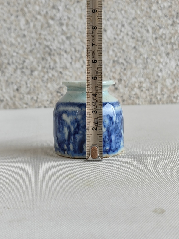 古玩陶瓷清代道光青花水盂拍賣,當前價格550元