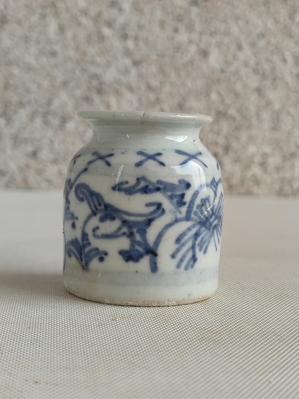 古玩陶瓷清代道光青花水盂拍賣,當前價格298元