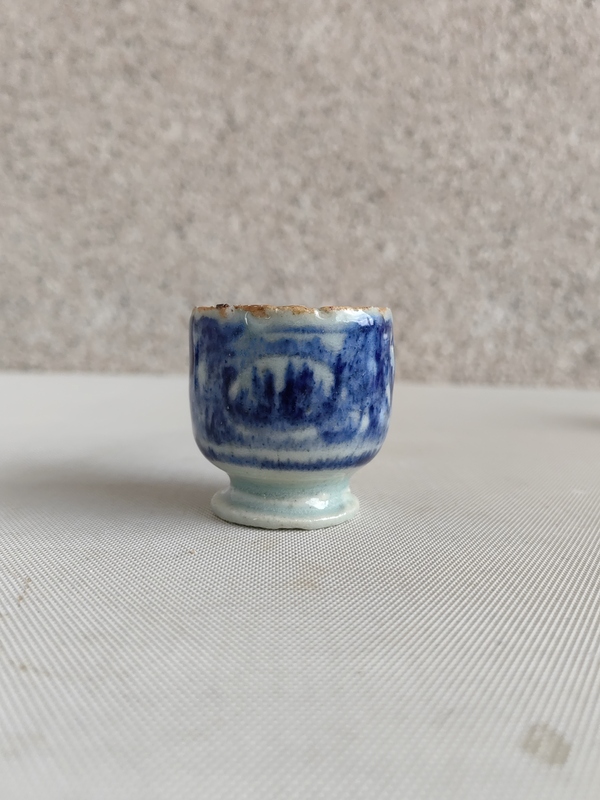 古玩陶瓷清代道光青花水盂拍賣,當前價格550元