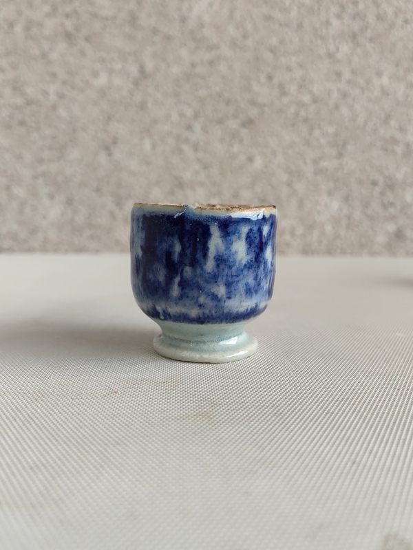 古玩陶瓷清代道光青花水盂拍賣,當前價格550元
