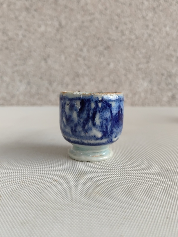 古玩陶瓷清代道光青花水盂拍賣,當前價格550元