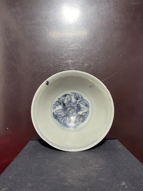 古玩陶瓷明青花纏枝花卉紋茶碗拍賣，當前價格8500元