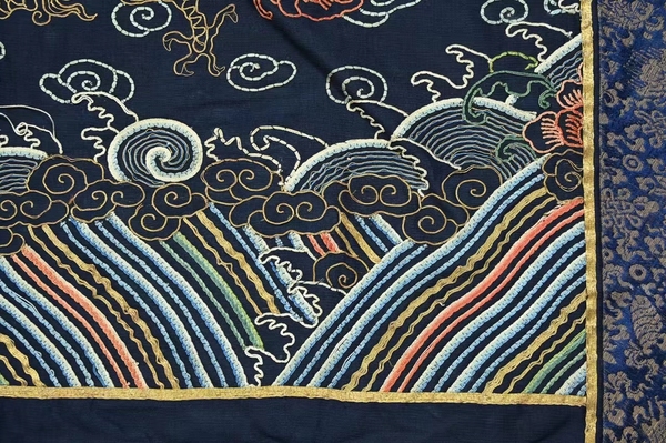 古玩雜項(xiàng)晚清朝服刺繡膝襕（2.88米）拍賣，當(dāng)前價(jià)格16888元