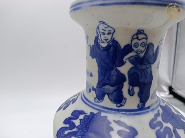 古玩陶瓷青花人物棒槌瓶真品鑒賞圖