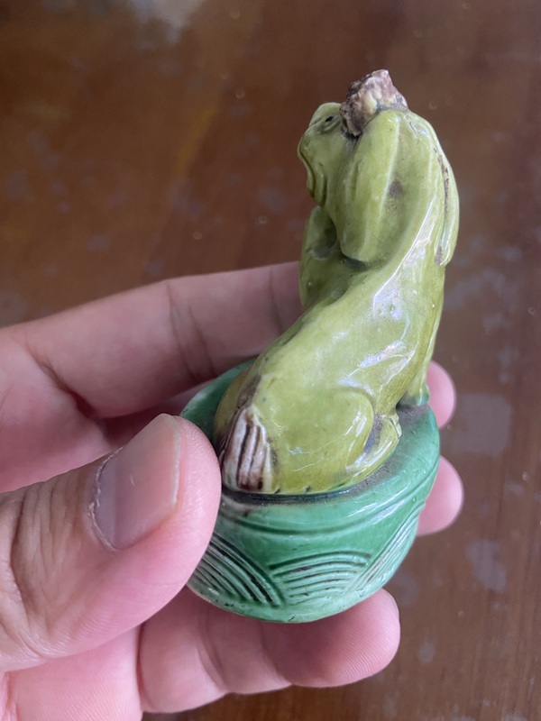 古玩陶瓷民國素三彩 小怪獸 海動物塑像 朱桂發造拍賣,當前價格1200元