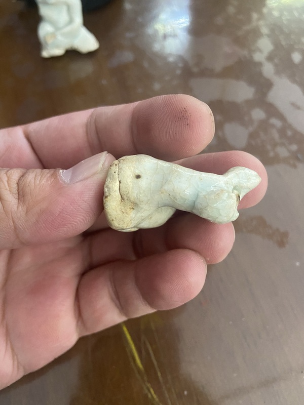 古玩陶瓷宋代湖田窯 點彩 影青小狗拍賣,當前價格3600元
