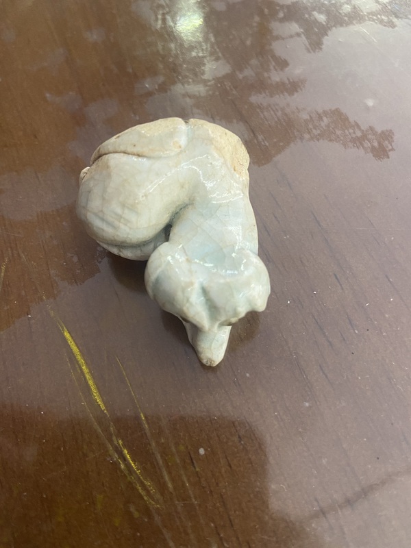 古玩陶瓷宋代湖田窯 點彩 影青小狗拍賣,當前價格3600元