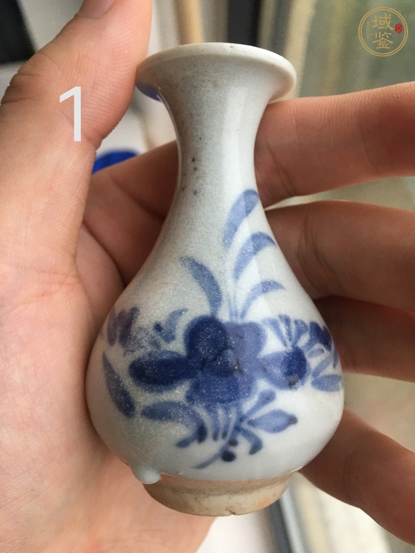 古玩陶瓷青花花卉紋玉壺春瓶真品鑒賞圖