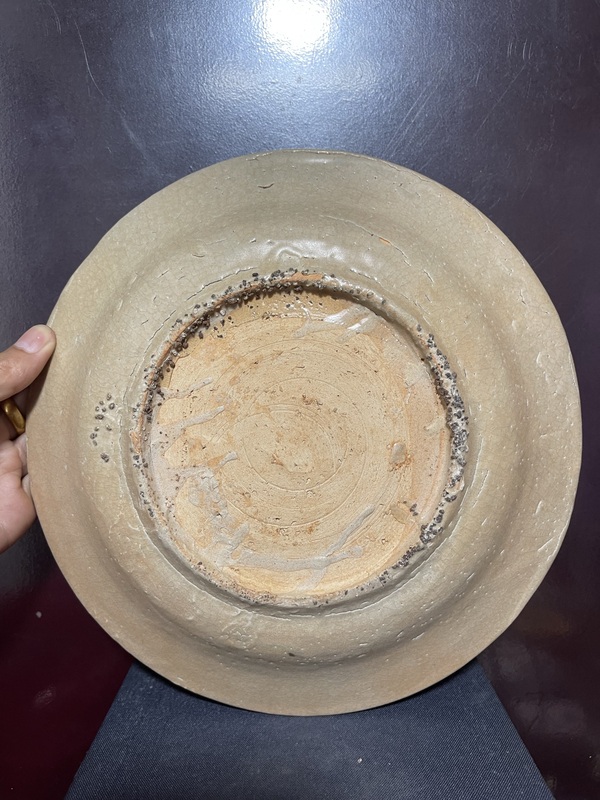 古玩陶瓷明紅綠彩雙鳳紋折沿盤拍賣,當前價格8800元