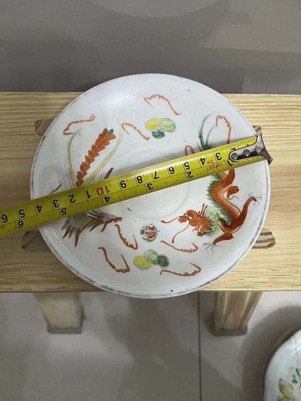 古玩陶瓷民國龍鳳紋盤拍賣,當前價格260元