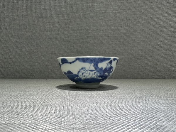 古玩陶瓷青花伯樂相馬圖茶圓拍賣,當前價格3780元