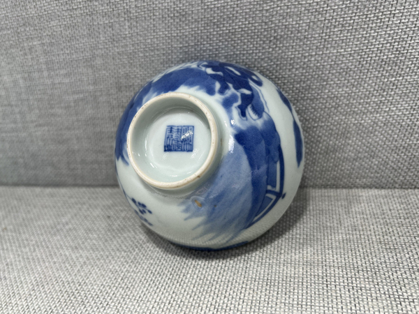 古玩陶瓷青花伯樂相馬圖茶圓拍賣,當前價格3780元