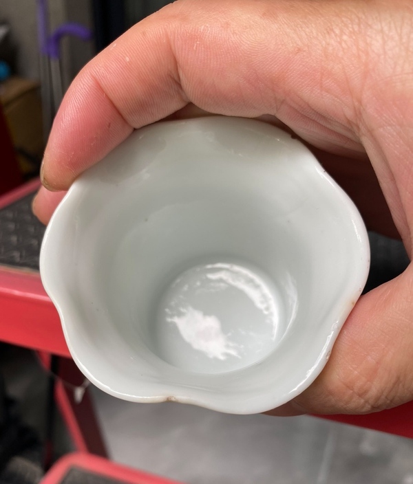 古玩陶瓷民國粉彩花鳥紋花口杯拍賣,當前價格380元