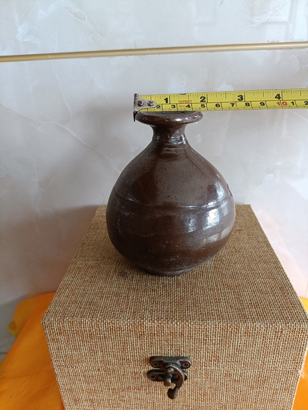 古玩陶瓷明末紫金釉玉壺春瓶拍賣,當前價格298元