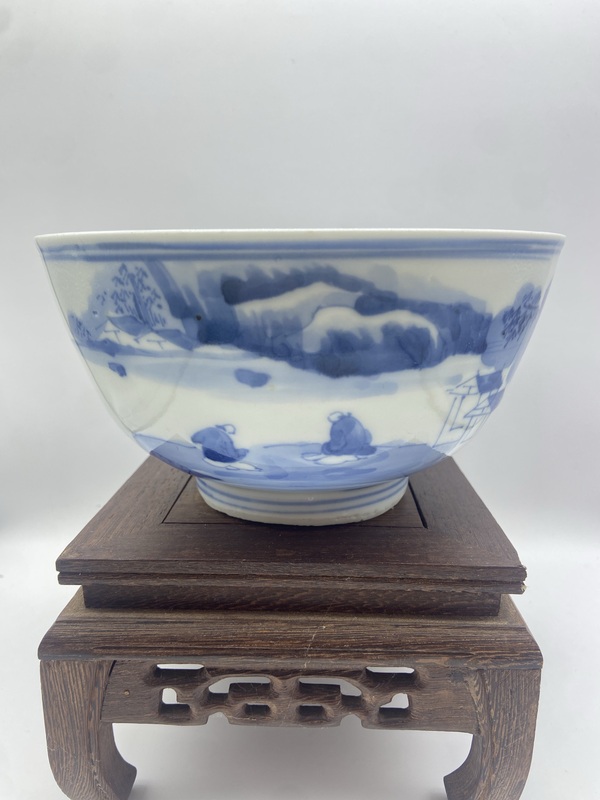 古玩陶瓷19 世紀(jì) 青花山水人物碗拍賣,當(dāng)前價格2000元