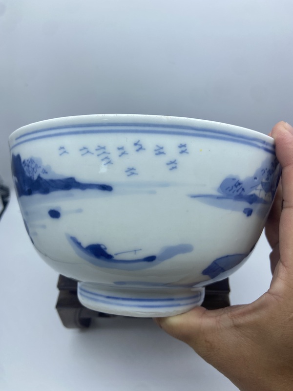 古玩陶瓷19 世紀(jì) 青花山水人物碗拍賣,當(dāng)前價格2000元