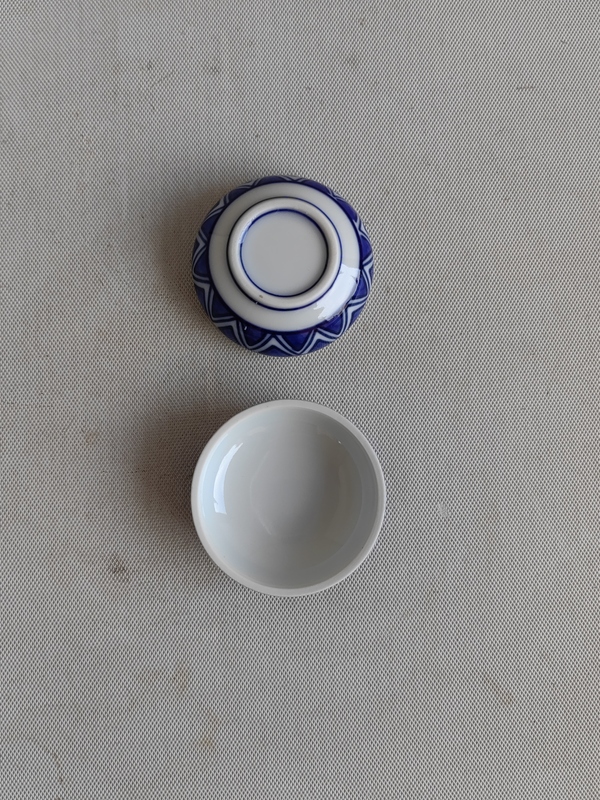 古玩陶瓷青花粉盒拍賣,當前價格220元