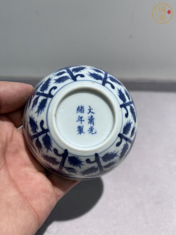 古玩陶瓷青花花卉紋臥足杯，注意品相真品鑒賞圖